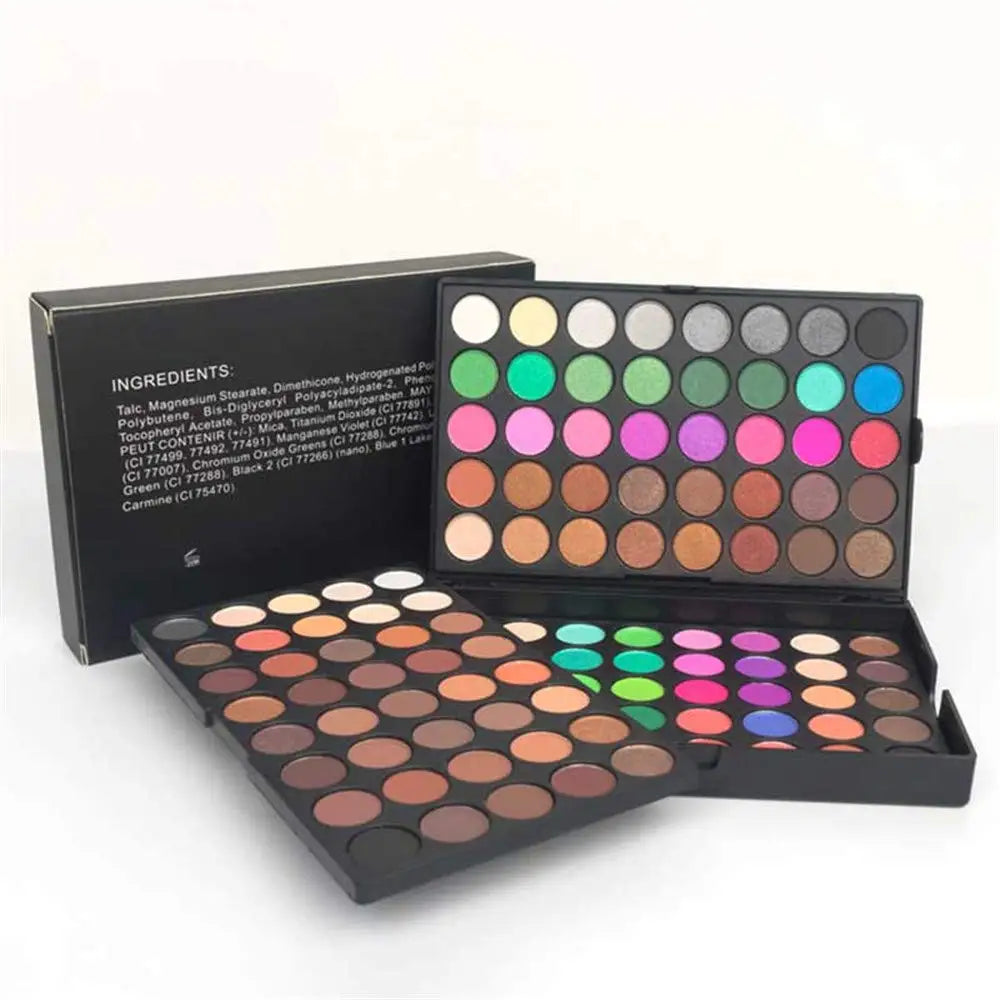 120 Colors Matte Shimmer Eyeshadow Palette Natural Waterproof