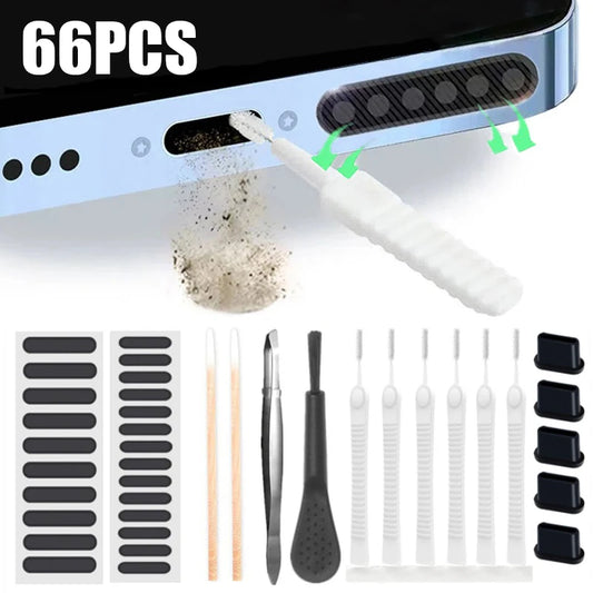 66PCS Mobile Phone Speaker Charging Port Cleaning Set Dust Plug