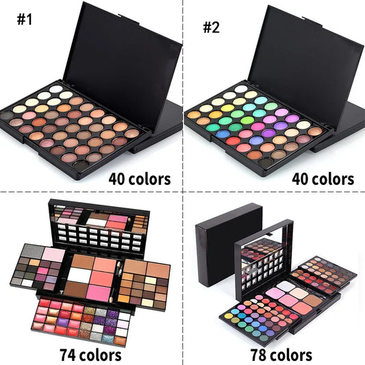 40/74/78 Colors Glitter Eyeshadow Palette Matte Waterproof